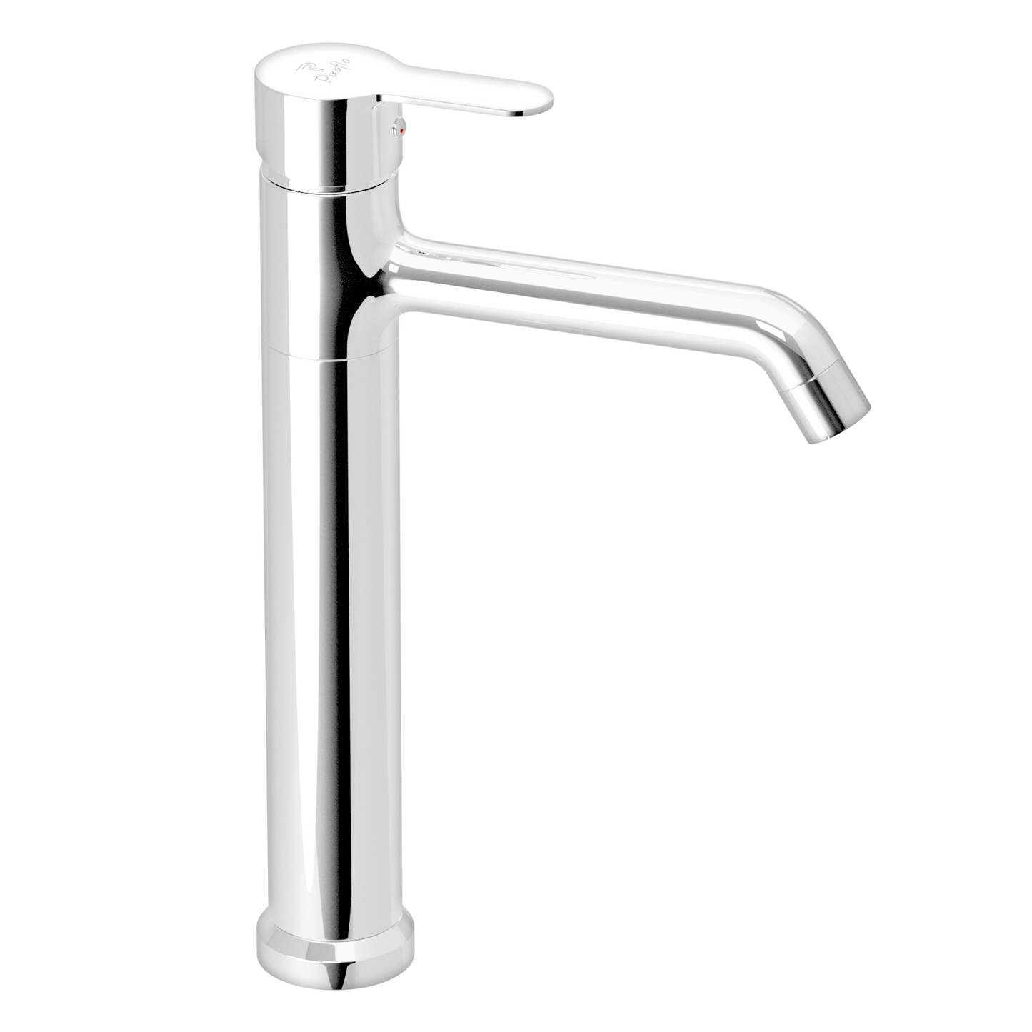 Pixaflo Fission-FX Brass Extended Hot & Cold Single Lever Basin Mixer Tall Boy with 24 inches Braided Hoses | 12 inches Tall | Chrome