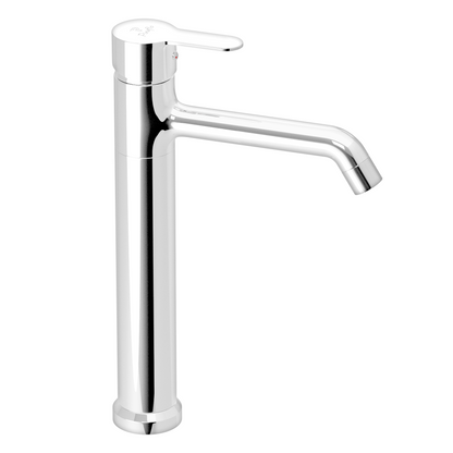 Pixaflo Fission-FX Brass Extended Hot & Cold Single Lever Basin Mixer Tall Boy with 24 inches Braided Hoses | 12 inches Tall | Chrome