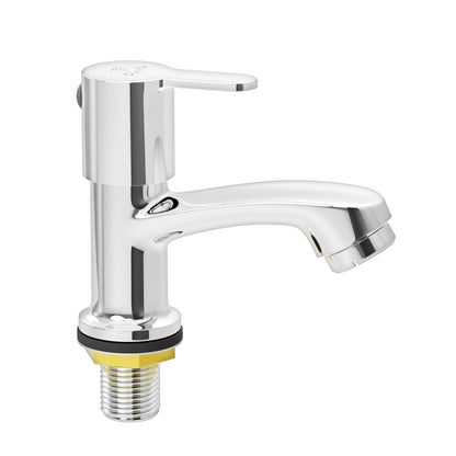 Pixaflo Fission Brass Pillar Tap for Wash Basin | Pillar Cock | Quarter-Turn | Ceramic Disc Cartridge | Foam Flow | Chrome Finish