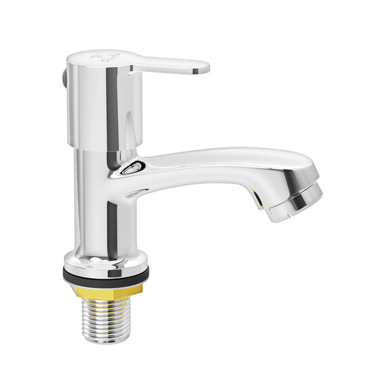 Pixaflo Fission Brass Pillar Tap for Wash Basin | Pillar Cock | Quarter-Turn | Ceramic Disc Cartridge | Foam Flow | Chrome Finish