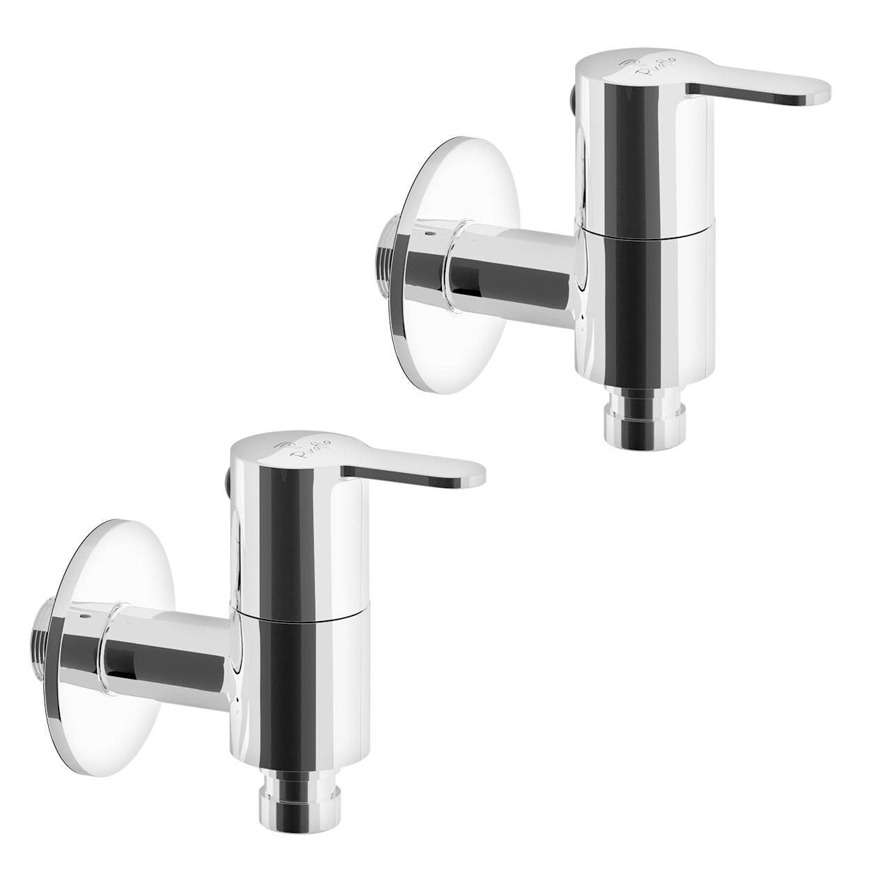 Pixaflo Fission Brass Washing Machine Tap with Wall Flange Combo | Chrome Finish | Pack of 2
