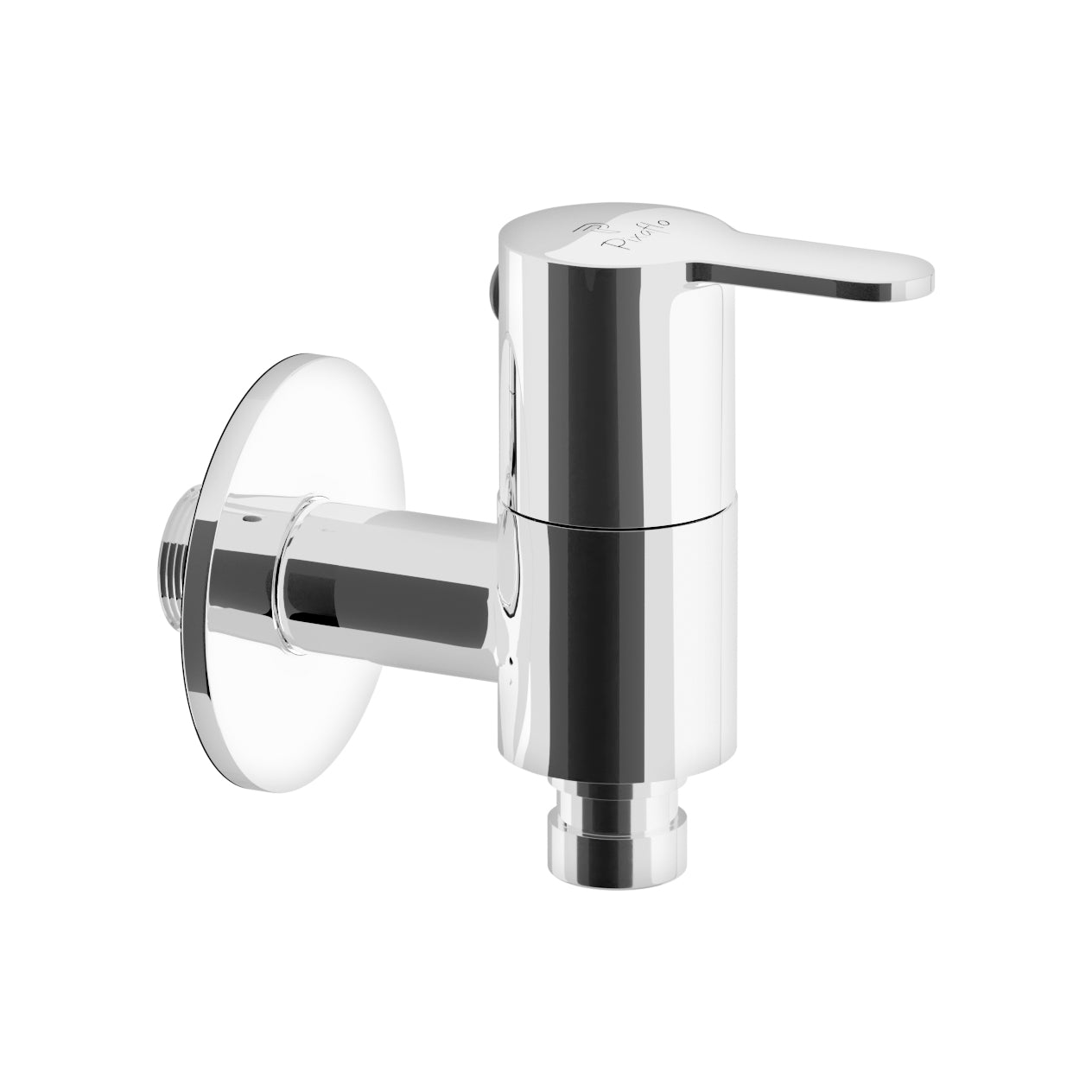 Pixaflo Fission Brass Washing Machine Tap with Wall Flange | Chrome Finish