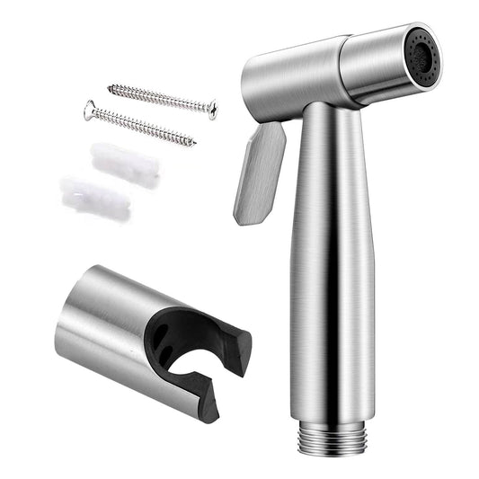 Pixaflo Stainless Steel Heavy Duty Health Faucet Gun with Hook | Brushed Finish