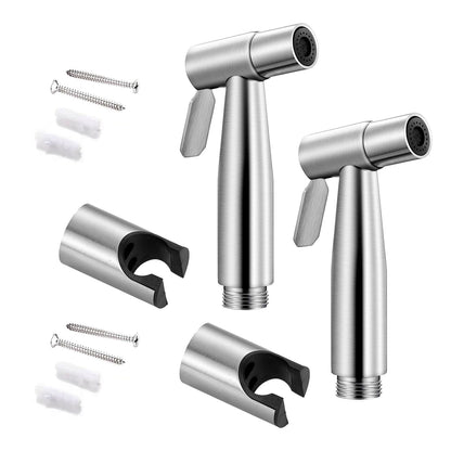 Pixaflo Stainless Steel Heavy Duty Health Faucet Gun with Hook | Brushed Finish | Combo | Pack of 2
