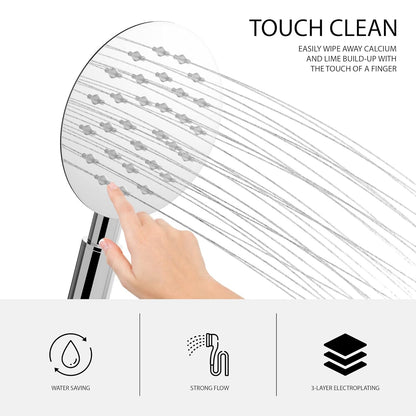 Pixaflo FLO304 Stainless Steel Hand Shower With 1.5 Meter Shower Hose Pipe & Wall Hook