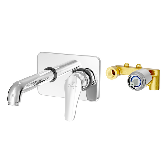 Pixaflo Infix Brass Concealed Single Lever Chrome Basin Mixer with Exposed Parts Kit | Complete Set