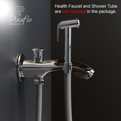 Pixaflo Mark Brass Bath Tub Diverter Spout with Wall Flange | Tip-Ton | Chrome Finish