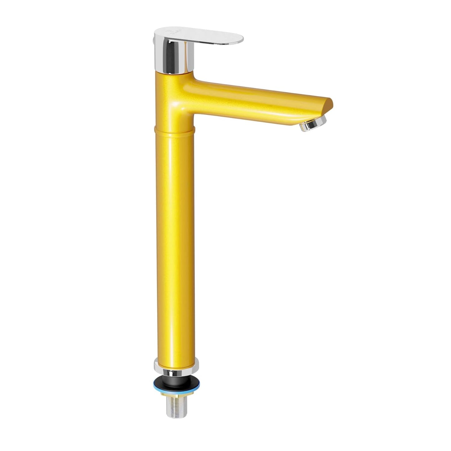 Pixaflo Koroit Brass Extended Tall Body Pillar Cock 12 inch Tap for Wash Basin | Deck Mounted | Cold Water Tap (Not Hot & Cold Mixer) | Counter Top/Table Top Faucet | Foam Flow | Gold Finish