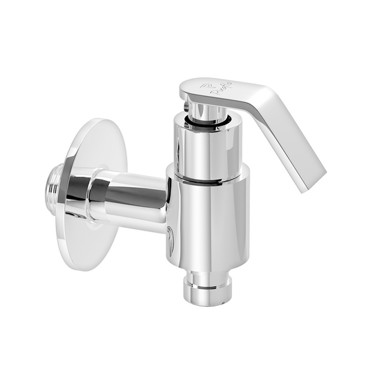 Pixaflo Meta Brass Washing Machine Tap with Wall Flange | Chrome Finish