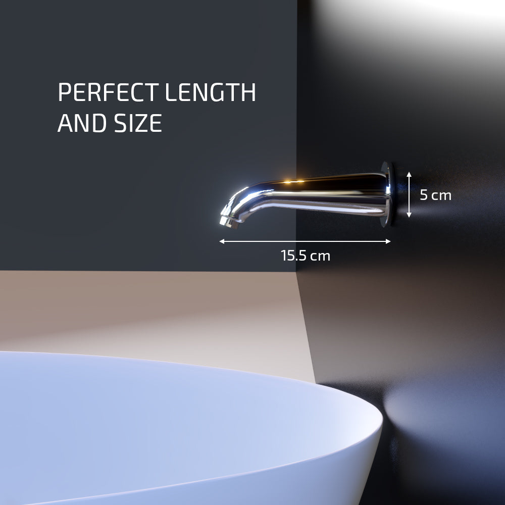 Pixaflo Oval Brass Bath Tub Spout with Wall Flange | High Flow | Chrome