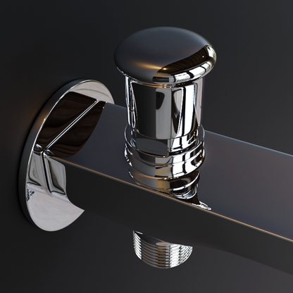 Pixaflo Admix Brass Bath Tub Diverter Spout with Wall Flange | Tip-Ton | Chrome Finish