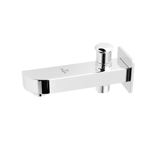 Pixaflo Extant Brass Bath Tub Diverter Spout with Wall Flange | Tip-Ton | Chrome Finish