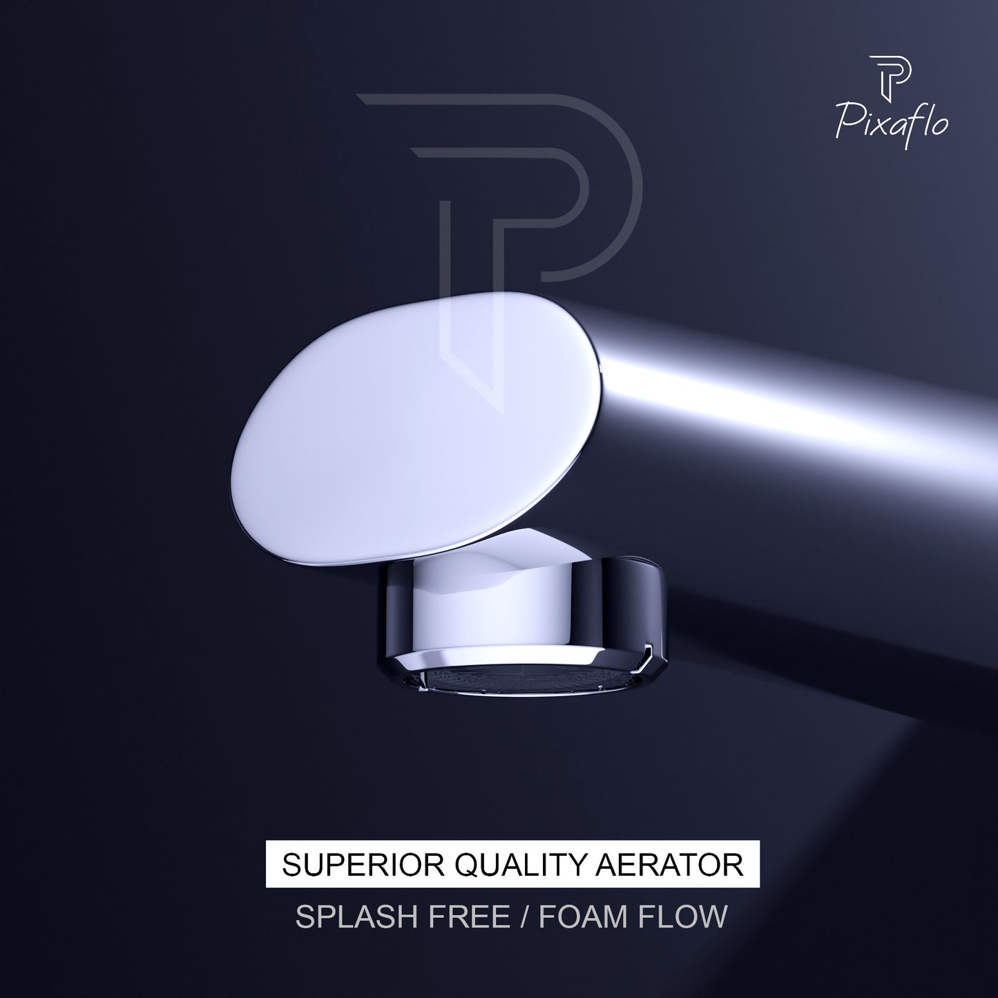 Pixaflo Polar Brass Bath Tub Spout with Wall Flange | High Flow | Chrome