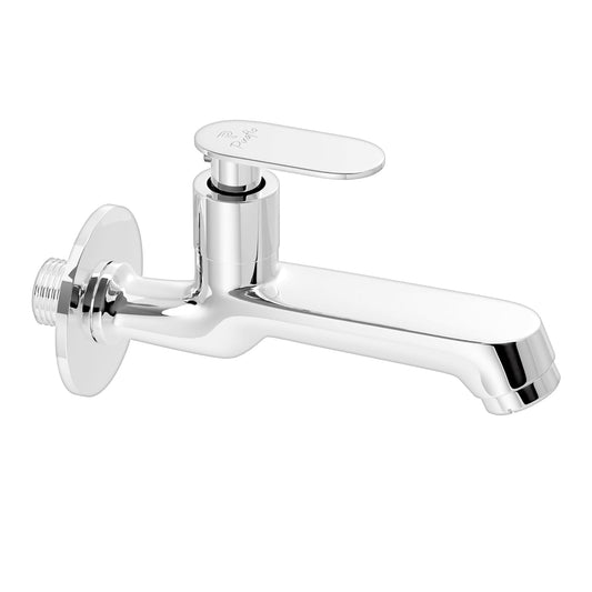 Pixaflo Pulse Brass Long Body Bib Cock Tap with Wall Flange | Chrome