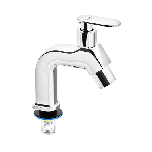 Pixaflo META-P Brass Pillar Tap for Wash Basin | Pillar Cock | Quarter-Turn | Ceramic Disc Cartridge | Foam Flow | Chrome Finish