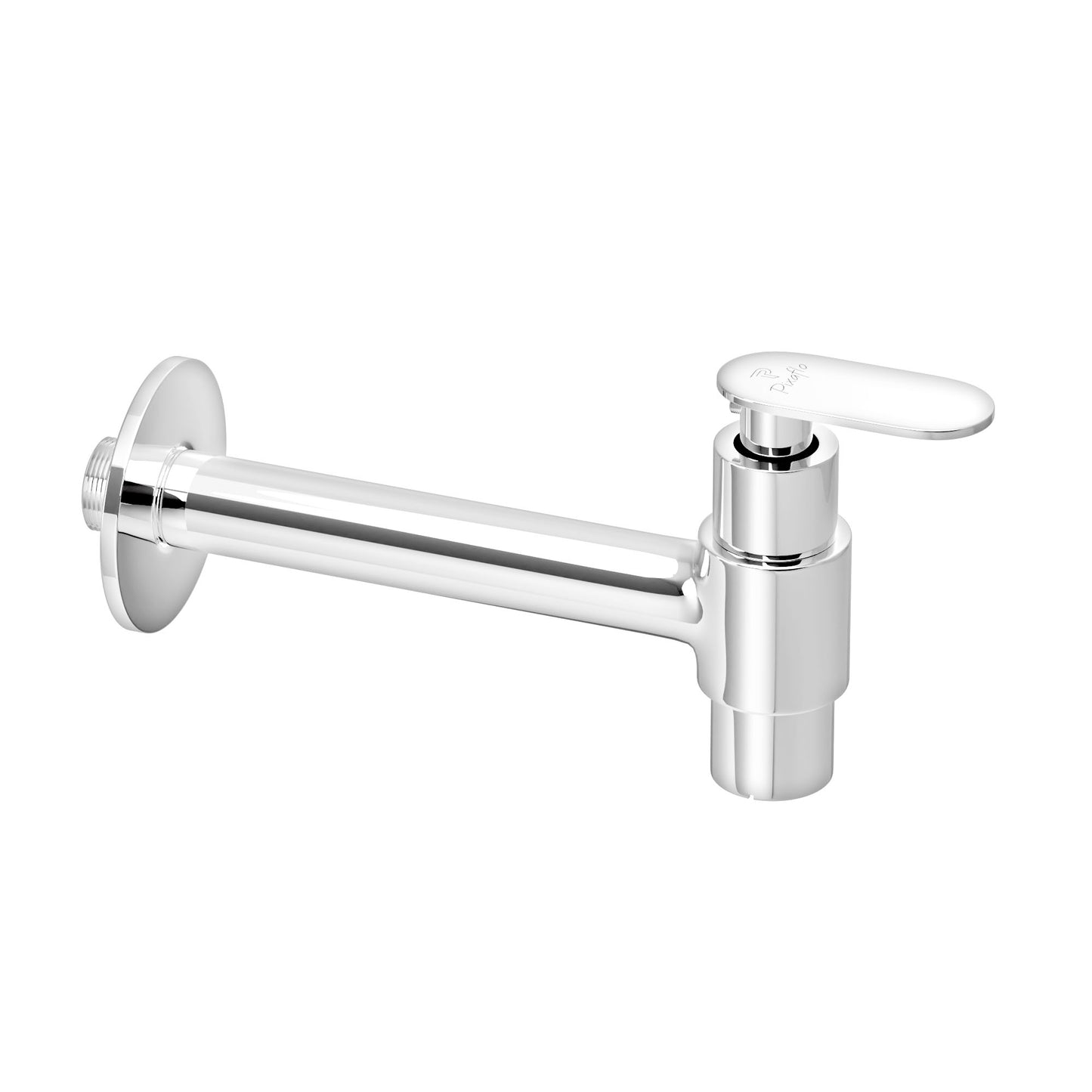 Pixaflo Nexus-P Brass Long Body Bib Cock Tap with Wall Flange | Chrome