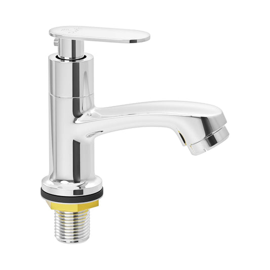 Pixaflo Pulse Brass Pillar Tap for Wash Basin | Pillar Cock | Quarter-Turn | Ceramic Disc Cartridge | Foam Flow | Chrome Finish