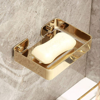 Pixaflo Stainless Steel 304 Grade Bathroom Soap Holder/Soap Stand/Soap Dish | Wall-Mounted | Durable | Anti-Rust | Sleek Black Finish | Bathroom Accessories | Gold