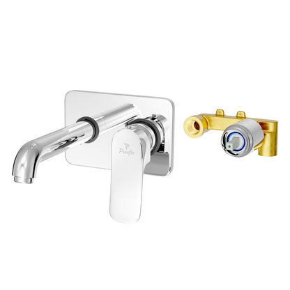 Pixaflo Seaduck Brass Concealed Single Lever Chrome Basin Mixer with Exposed Parts Kit | Complete Set