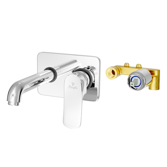 Pixaflo Seaduck Brass Concealed Single Lever Chrome Basin Mixer with Exposed Parts Kit | Complete Set