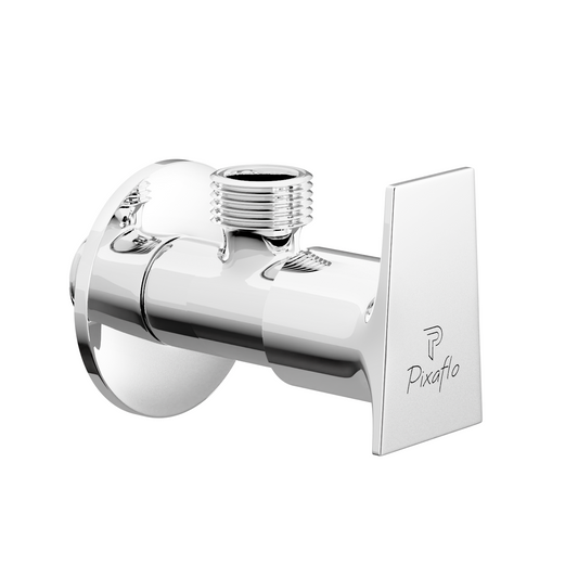 Pixaflo Sea Brass Angle Valve | Stop Cock with Wall Flange | Chrome Finish