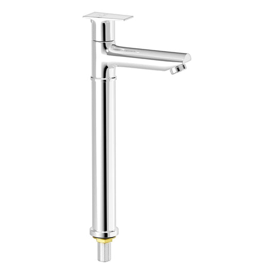 Pixaflo Sea Brass Extended Tall Body Pillar Cock 12 inch Tap for Wash Basin | Deck Mounted | Cold Water Tap (Not Hot & Cold Mixer) | Counter Top/Table Top Faucet | Foam Flow | Chrome Finish
