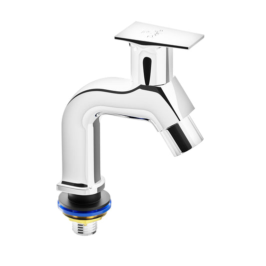 Pixaflo META-S Brass Pillar Tap for Wash Basin | Pillar Cock | Quarter-Turn | Ceramic Disc Cartridge | Foam Flow | Chrome Finish