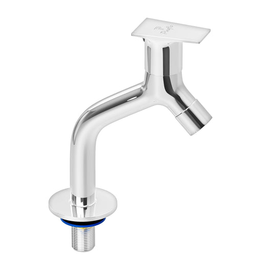 Pixaflo NEXUS-S Brass Pillar Tap for Wash Basin | Pillar Cock | Quarter-Turn | Ceramic Disc Cartridge | Foam Flow | 6.5 inches Tall | Chrome Finish