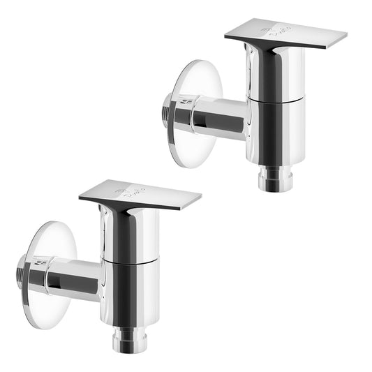 Pixaflo Sea Brass Washing Machine Tap with Wall Flange Combo | Chrome Finish | Pack of 2