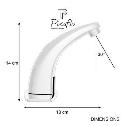 Pixaflo Sense-One Touchless Sensor Tap for Wash Basin | Automatic Brass Faucet with Infrared Motion Sensor | AC/DC Powered | Chrome Finish | Water-Saving & Hygienic | Easy Installation