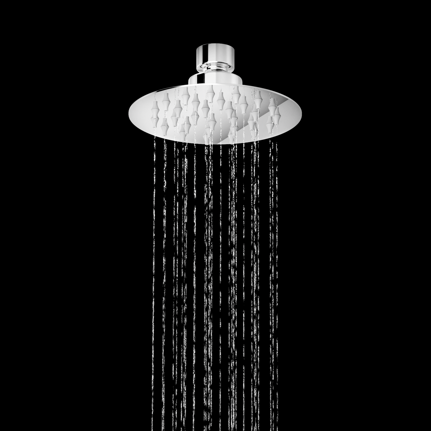 Pixaflo Round Ultraslim 4 Inch Stainless Steel Overhead Shower Head Only Without Arm