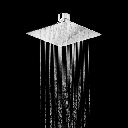 Pixaflo Square Ultraslim Stainless Steel SS-304 | 4x4 Overhead Shower without arm | Chrome Finish
