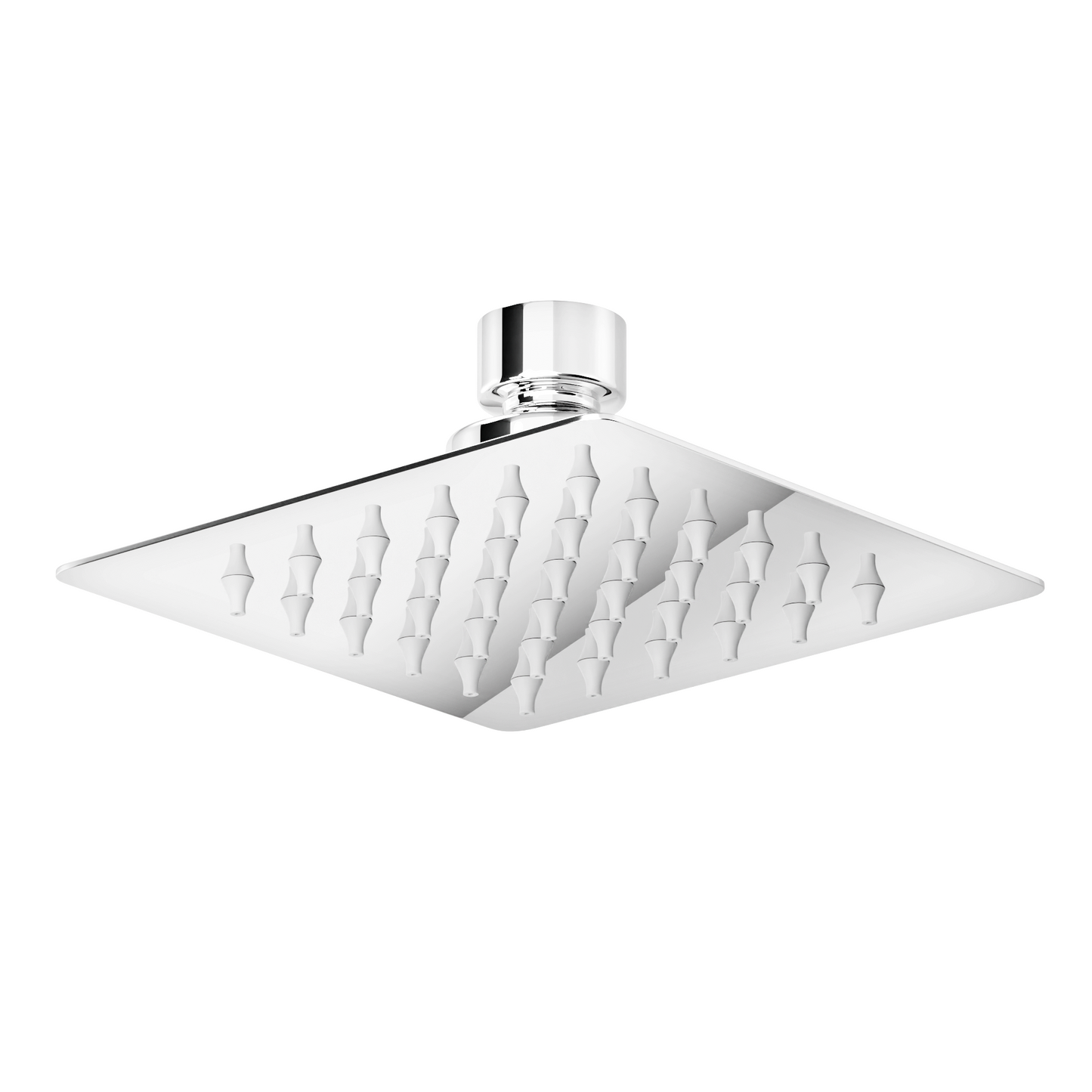 Pixaflo Square Ultraslim Stainless Steel SS-304 | 4x4 Overhead Shower without arm | Chrome Finish