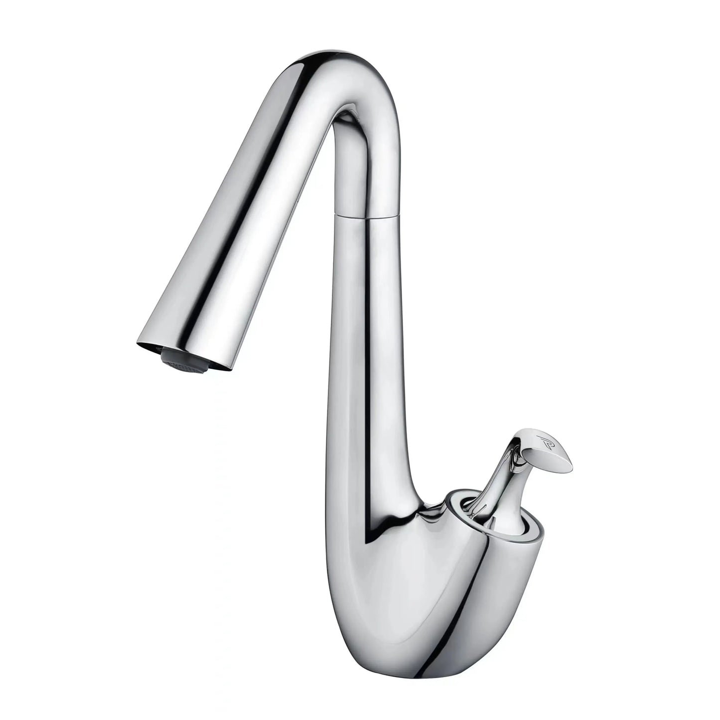 Pixaflo SoloBloc 360° Swivel Spout Basin Mixer Tap – Chrome Finish Brass Faucet with Hot & Cold Control | Foam Flow Technology | Ceramic Cartridge | 18-Inch Braided Hoses | 10.3 Inches Tall