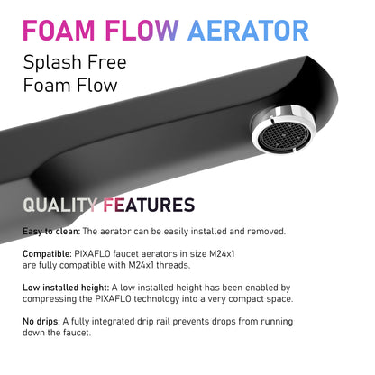 Pixaflo Cubicle Brass Bath Tub Spout with Wall Flange | High Flow | Matte Black | Combo Pack of 2