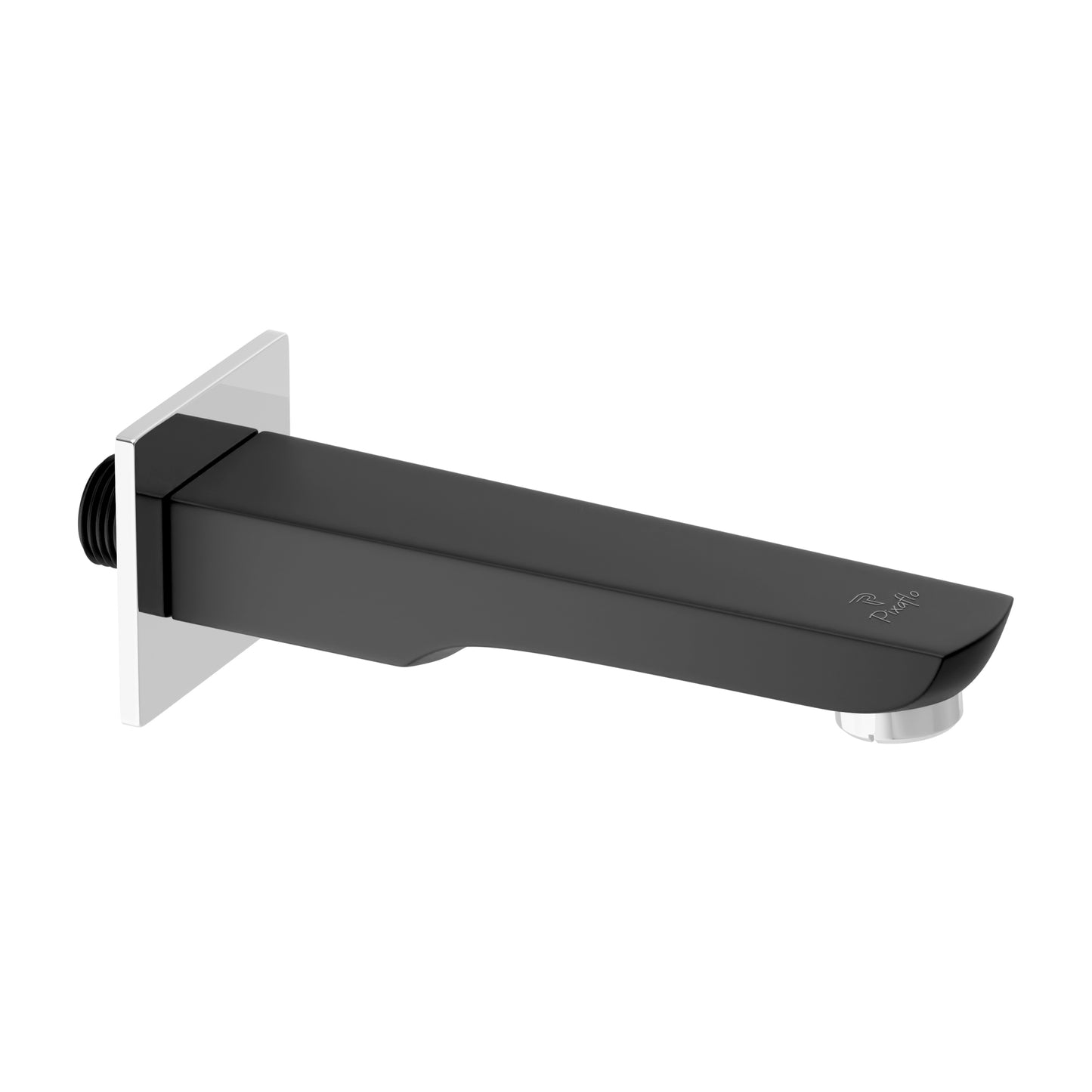 Pixaflo Cubicle Brass Bath Tub Spout with Wall Flange | High Flow | Matte Black