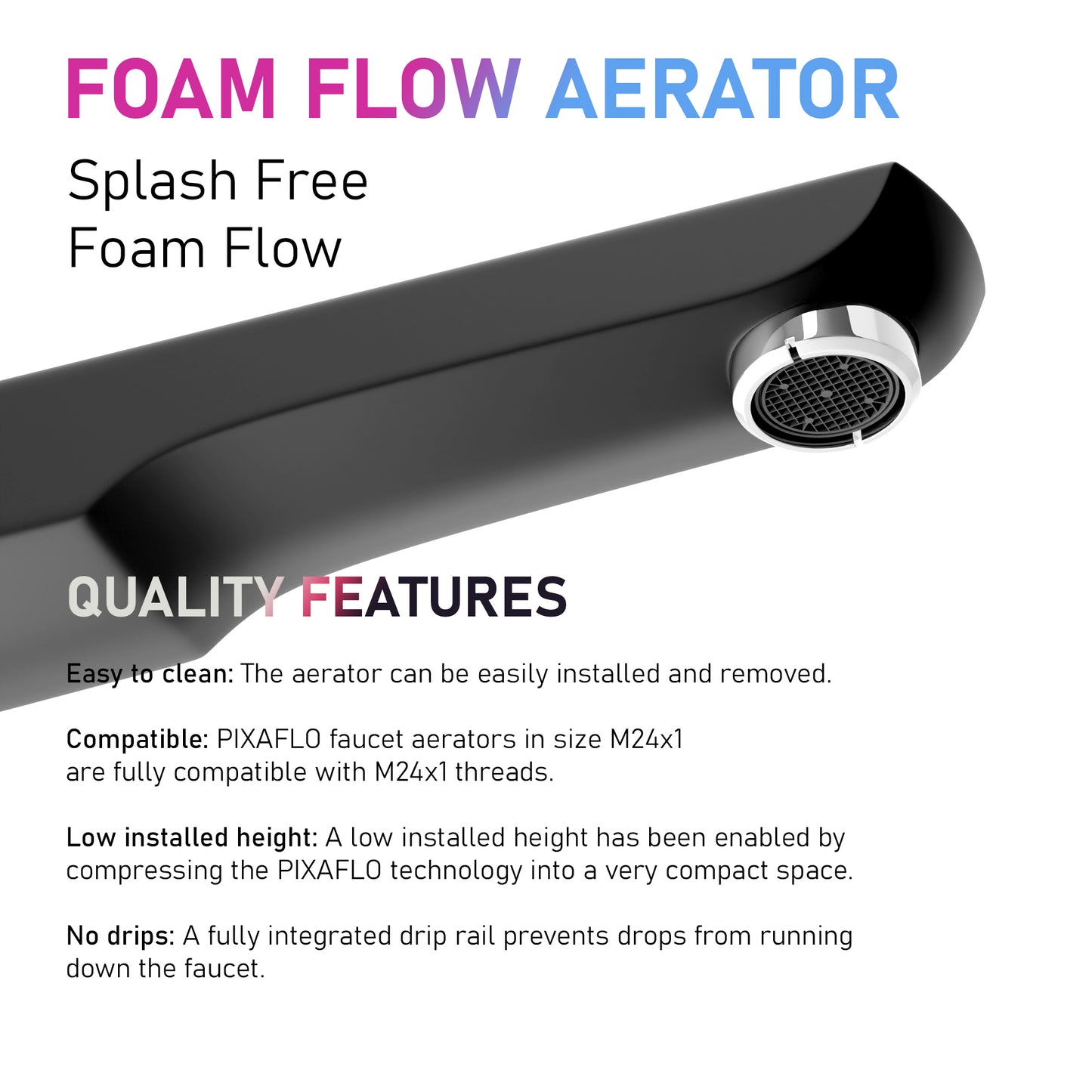 Pixaflo Cubicle Brass Bath Tub Spout with Wall Flange | High Flow | Matte Black