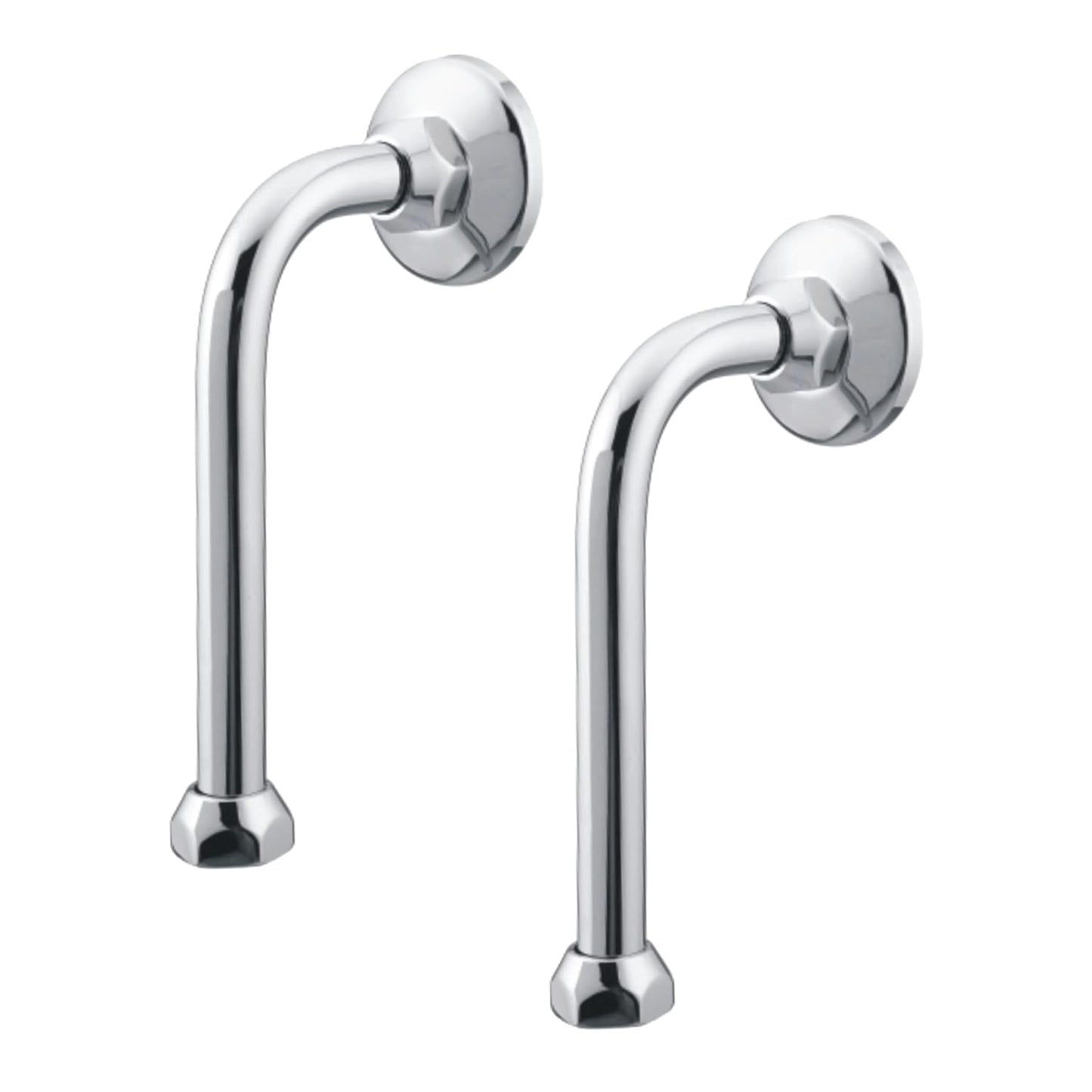 Pixaflo Stainless Steel 9" L-Bend for Wall Mixer | 1/2" X 3/4" Hex Nipple | Compatible for All Types of 2 in 1 and 3 in 1 Wall Mixers | Combo Pack of 2