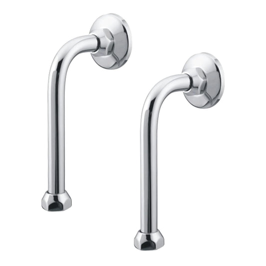 Pixaflo Stainless Steel 9" L-Bend for Wall Mixer | 1/2" X 3/4" Hex Nipple | Compatible for All Types of 2 in 1 and 3 in 1 Wall Mixers | Combo Pack of 2