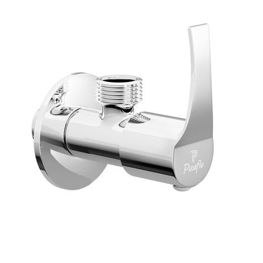 Pixaflo Sting Brass Angle Valve | Stop Cock with Wall Flange | Chrome Finish