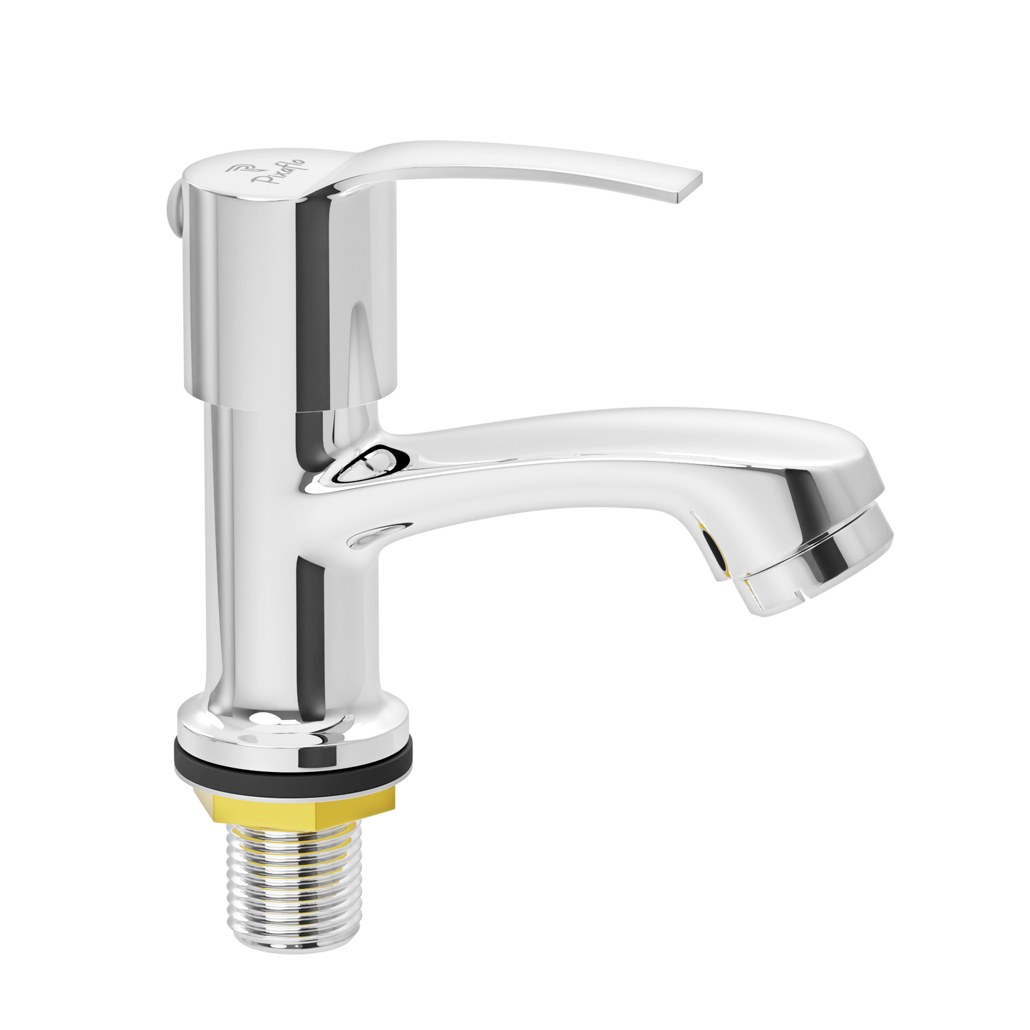 Pixaflo Sting Brass Pillar Tap for Wash Basin | Pillar Cock | Quarter-Turn | Ceramic Disc Cartridge | Foam Flow | Chrome Finish