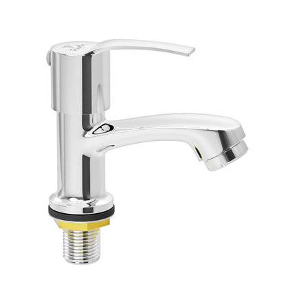 Pixaflo Sting Brass Pillar Tap for Wash Basin | Pillar Cock | Quarter-Turn | Ceramic Disc Cartridge | Foam Flow | Chrome Finish
