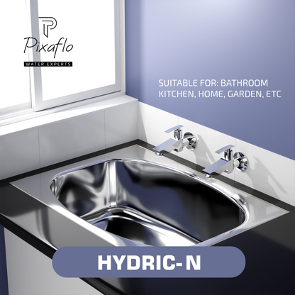 Pixaflo Hydric-N Brass Long Body Bib Cock Tap with Wall Flange Combo | Chrome | Pack of 2