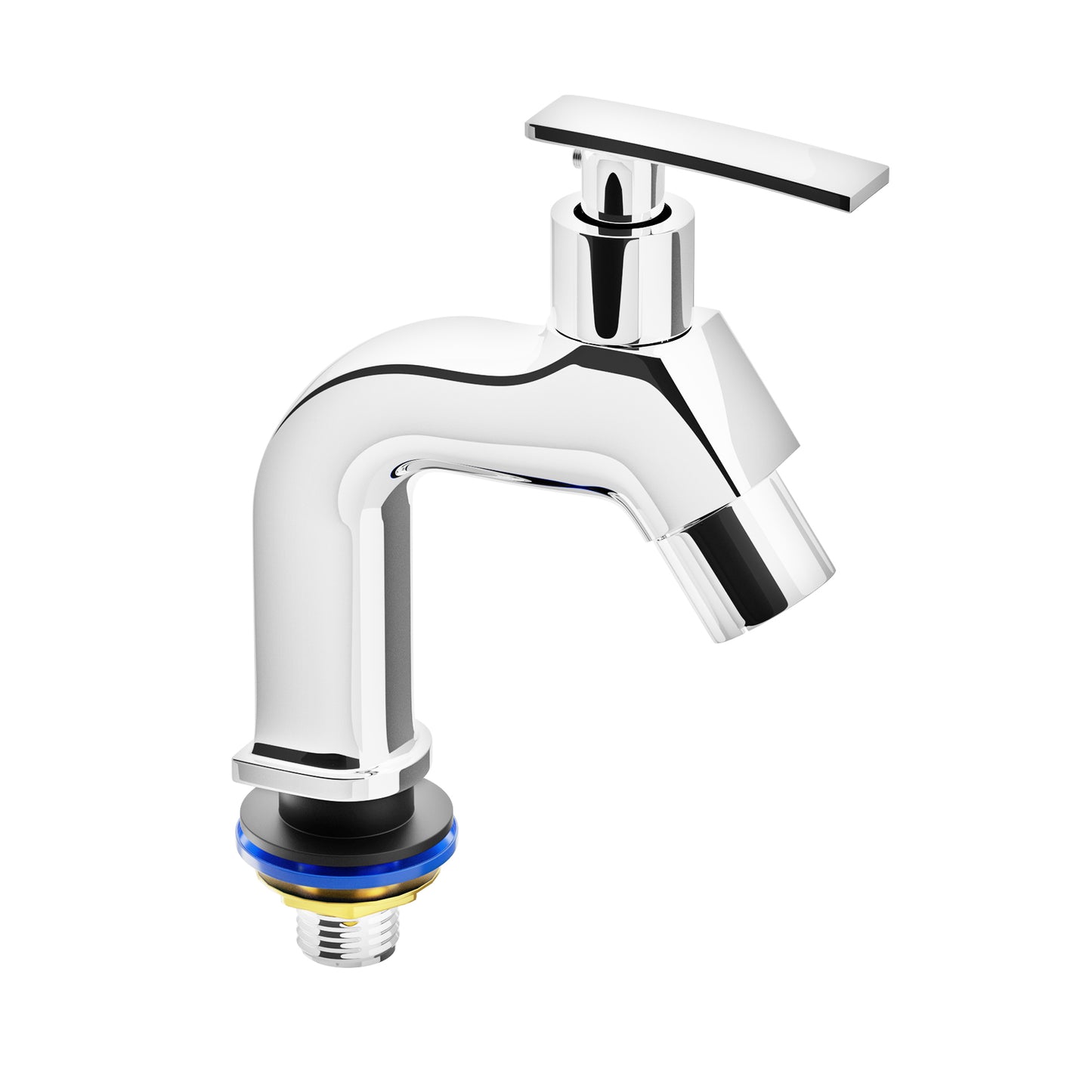 Pixaflo META-N Brass Pillar Tap for Wash Basin | Pillar Cock | Quarter-Turn | Ceramic Disc Cartridge | Foam Flow | Chrome Finish