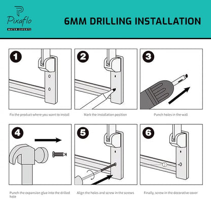 Pixaflo 24 Inch Folding Towel Rack for Bathroom | Stainless Steel Wall Mounted Towel Stand with Double Rod | Movable Hooks & Storage Shelf | 10Kg Load Capacity | Rustproof | Bathroom Accessories