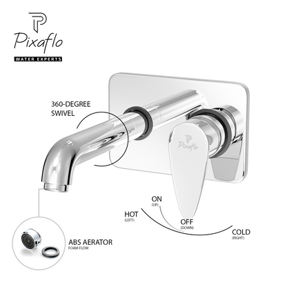 Pixaflo Vocal Brass Concealed Single Lever Chrome Basin Mixer with Exposed Parts Kit | Complete Set