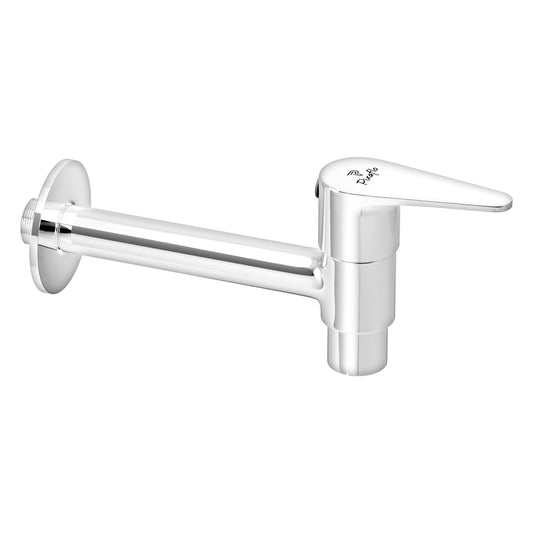 Pixaflo Nexus-V Brass Long Body Bib Cock Tap with Wall Flange | Chrome