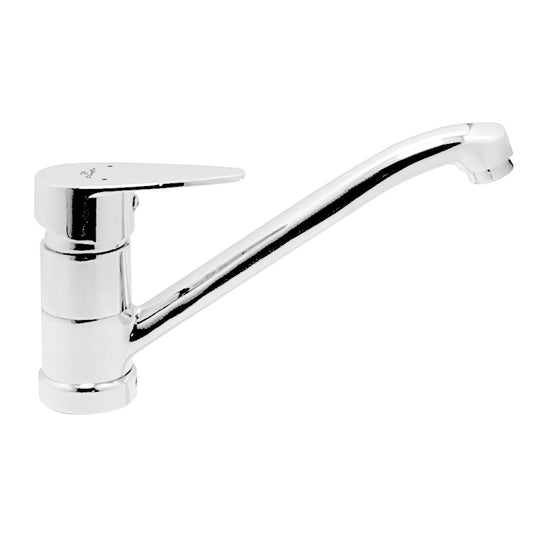 Pixaflo Vocal Brass Single Lever Sink Mixer Table Mounted with Swivel Spout and 18 inches Long Braided Hoses | Chrome Finish