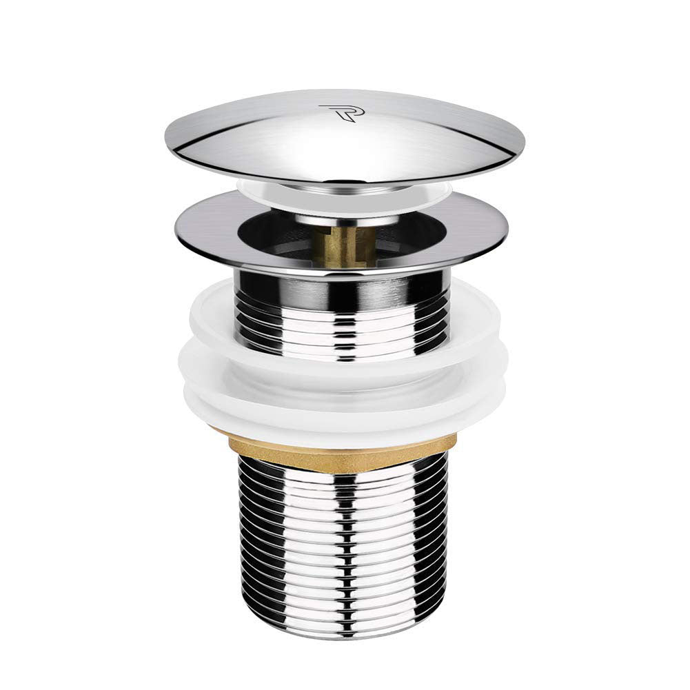 Pixaflo 3-Inches Stainless Steel Pop-Up Waste Coupling for Wash Basin & Sink | Full Threaded G1¼” | Durable Anti-Rust Bathroom Drain Plug | Universal Fit for Vanity & Countertop | Chrome Finish