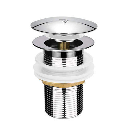 Pixaflo 3-Inches Stainless Steel Pop-Up Waste Coupling for Wash Basin & Sink | Full Threaded G1¼” | Durable Anti-Rust Bathroom Drain Plug | Universal Fit for Vanity & Countertop | Chrome Finish